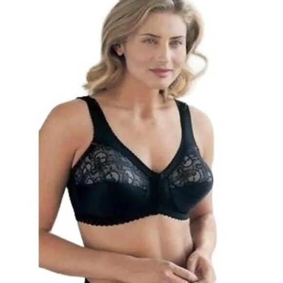 Glamorise Black Magic Lift Front-Close Wire-Free Bra Style-1200 50B - Picture 1 of 7